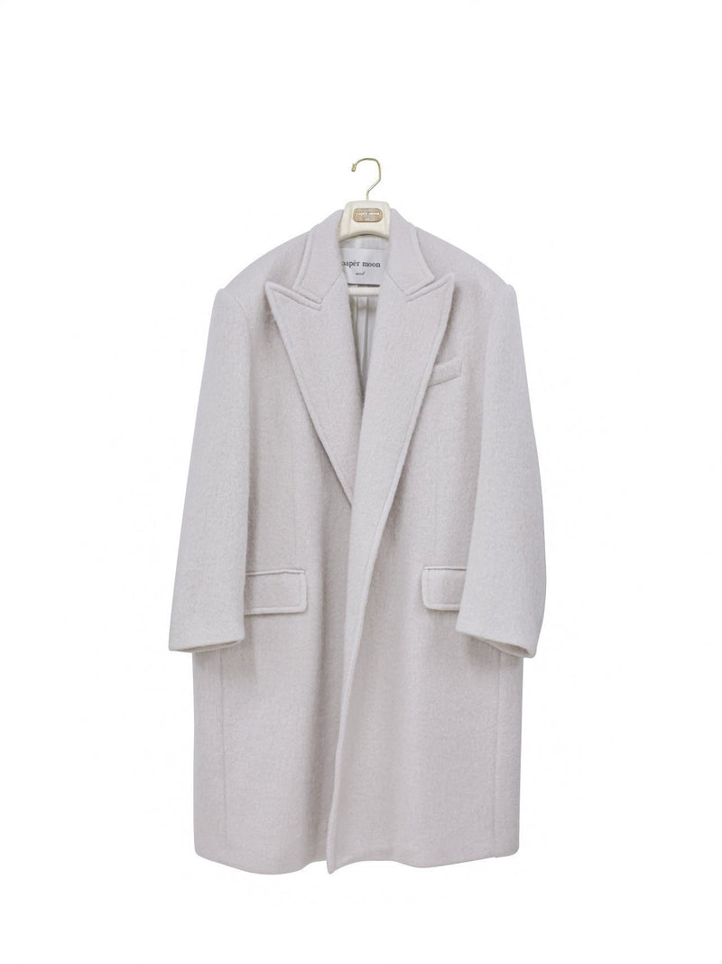 PEAKED LAPEL MOHAIR MAXI COAT