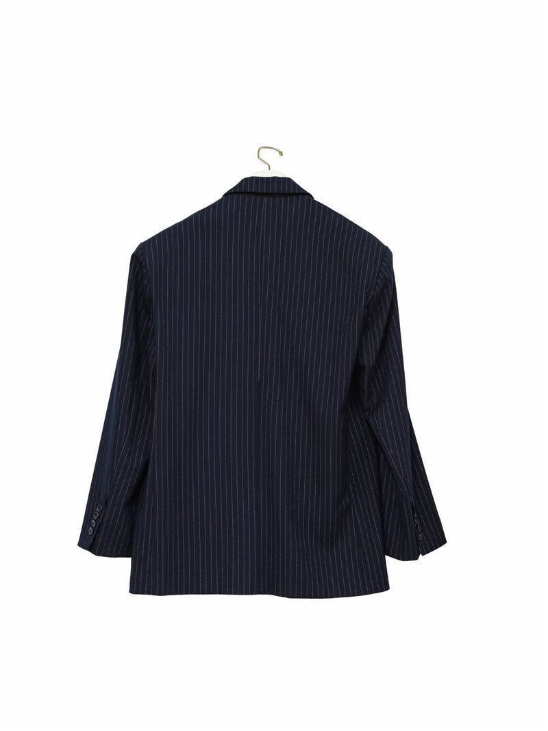 PIN STRIPE BUTTON DETAIL WOOL BLAZER