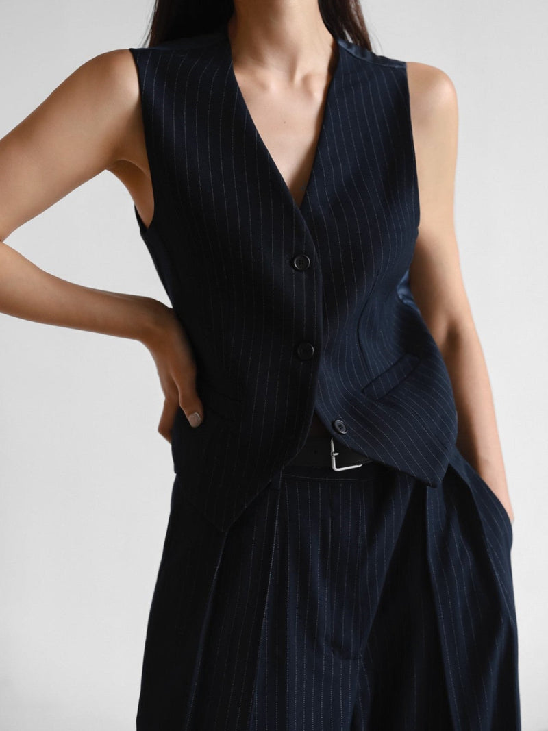 PIN STRIPE TAILORED VEST