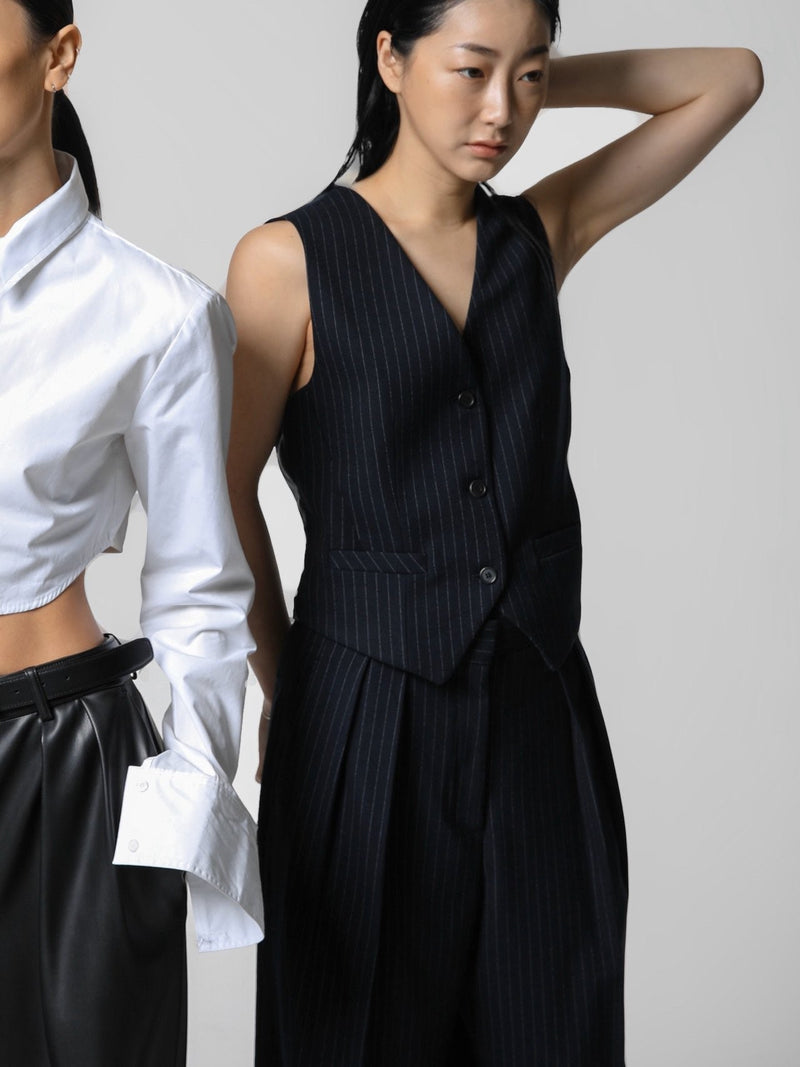 PIN STRIPE TAILORED VEST