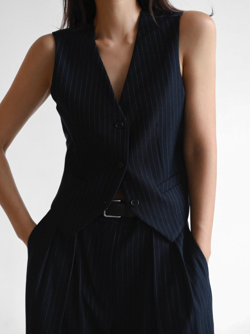 PIN STRIPE TAILORED VEST