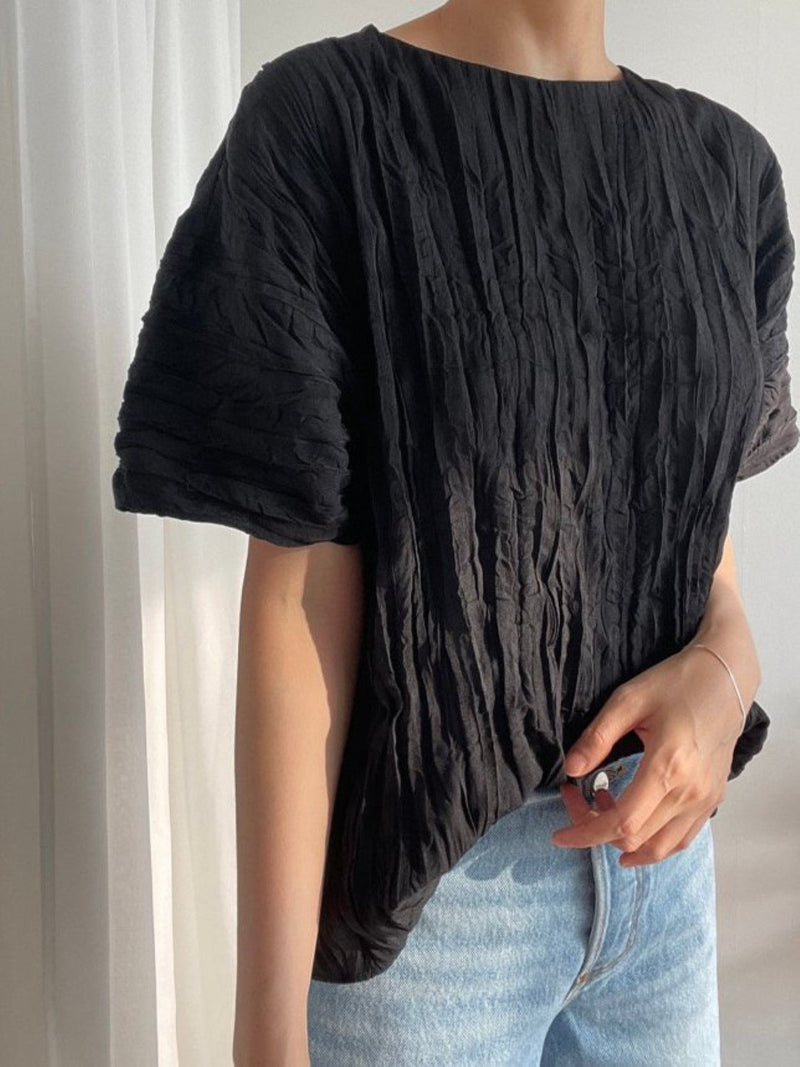 PLEATED WRINKLE BLOUSE