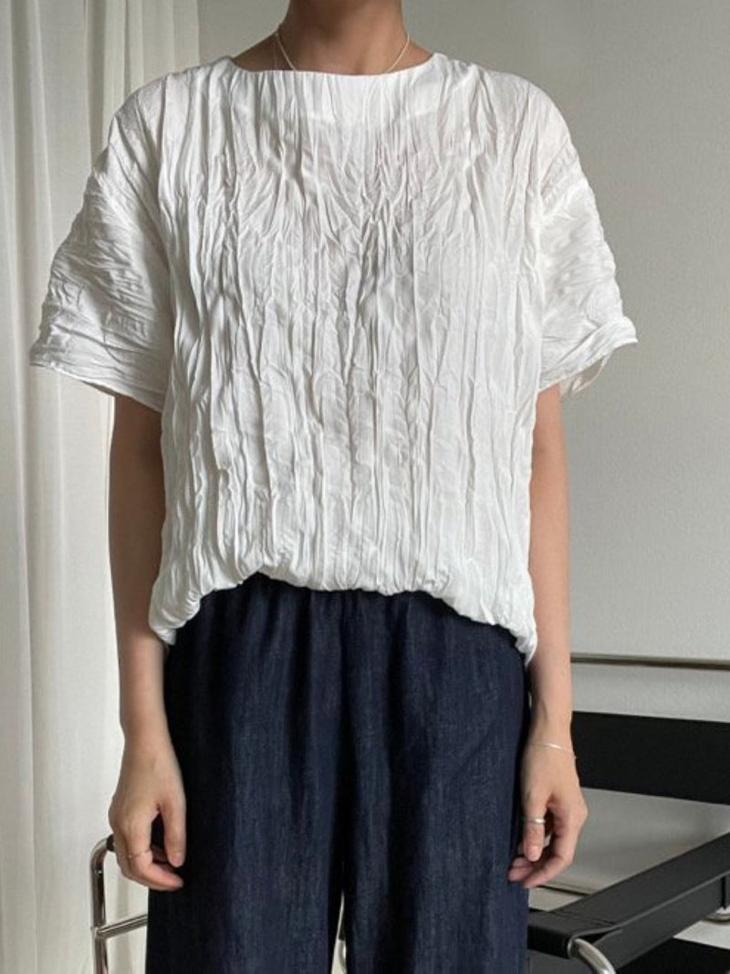 PLEATED WRINKLE BLOUSE