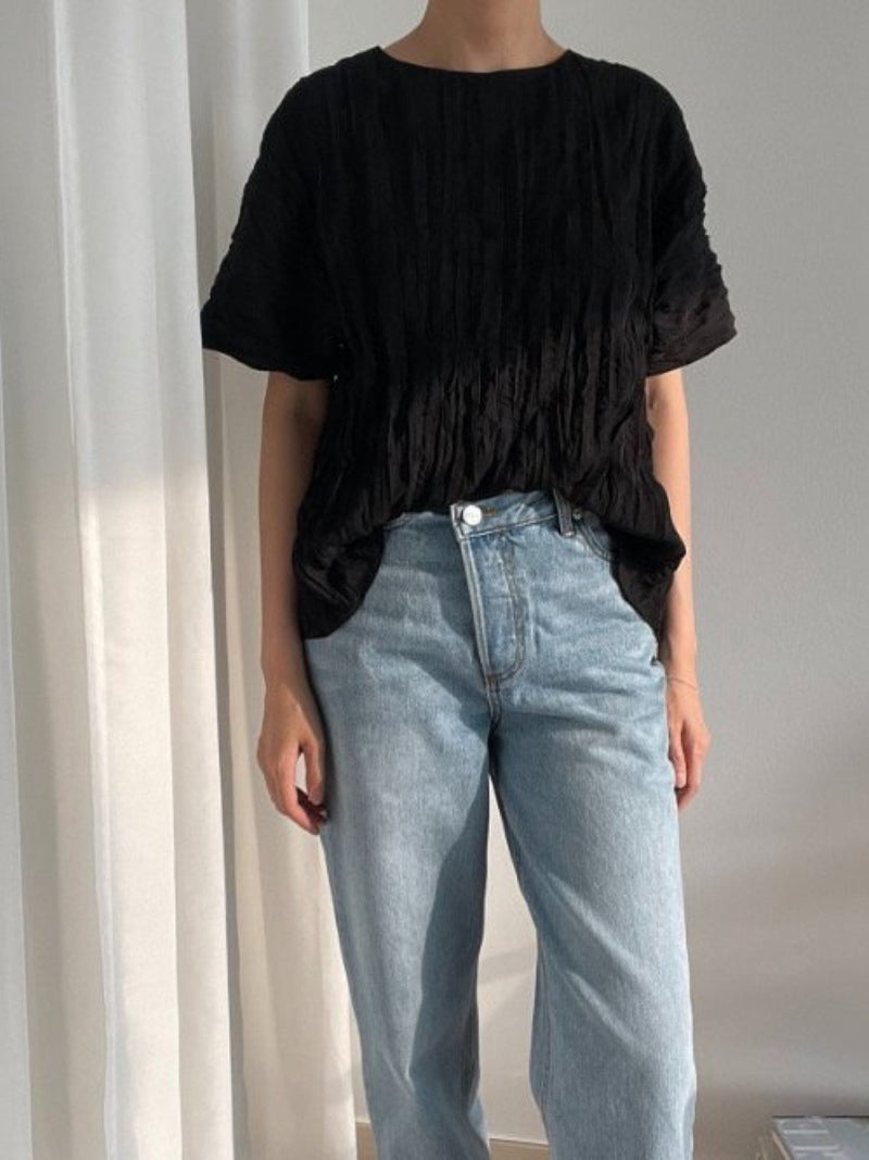 PLEATED WRINKLE BLOUSE