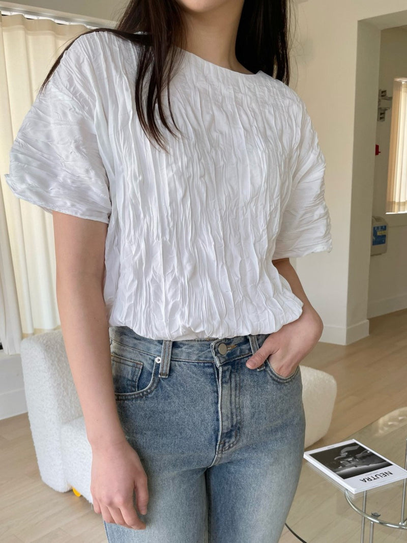 PLEATED WRINKLE BLOUSE