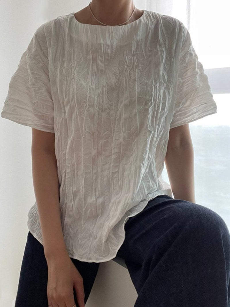 PLEATED WRINKLE BLOUSE