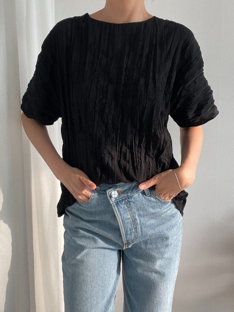 PLEATED WRINKLE BLOUSE