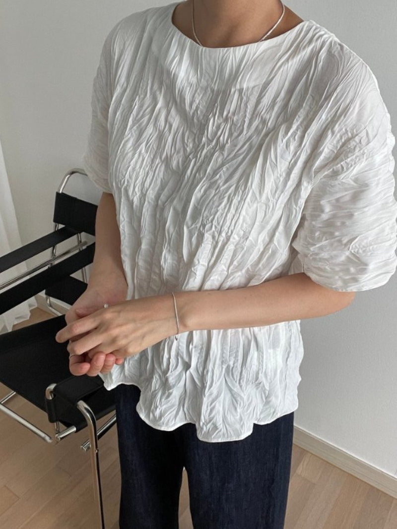 PLEATED WRINKLE BLOUSE