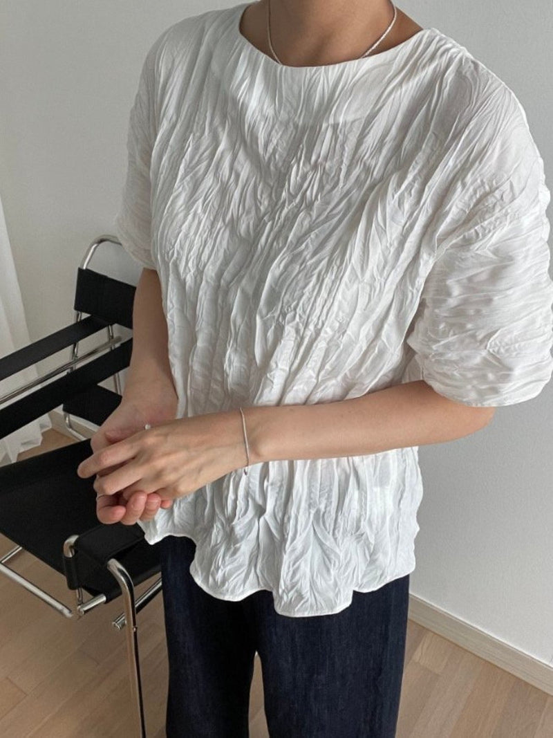 PLEATED WRINKLE BLOUSE