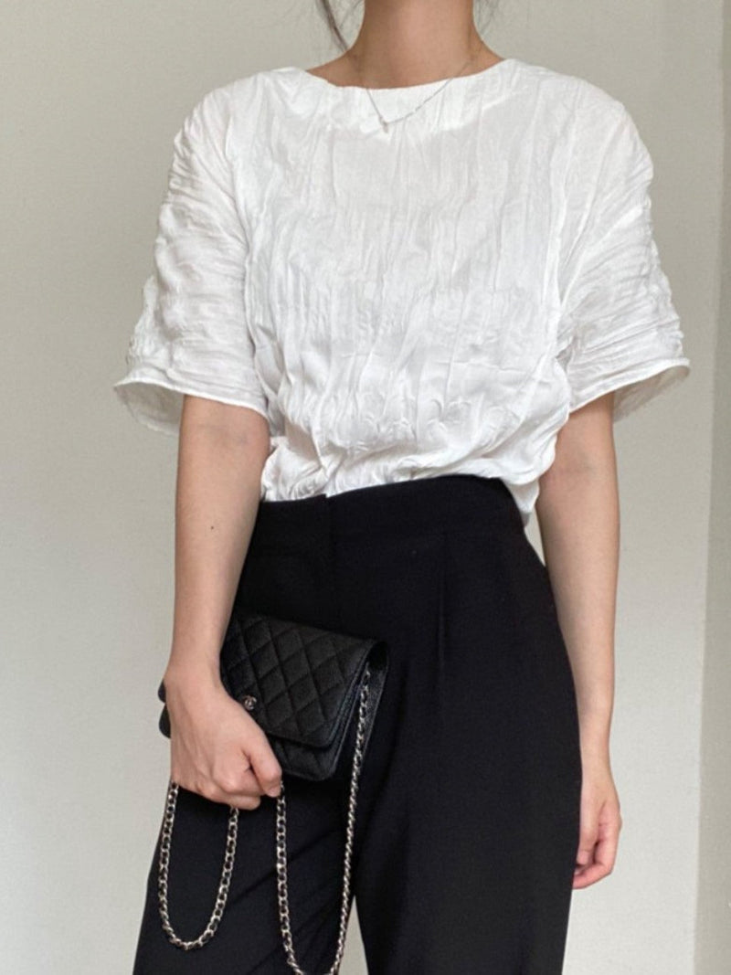 PLEATED WRINKLE BLOUSE