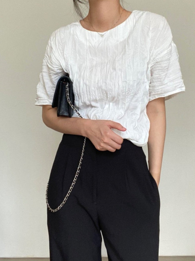 PLEATED WRINKLE BLOUSE