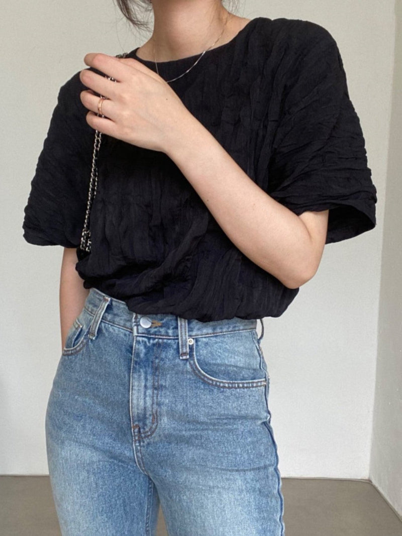 PLEATED WRINKLE BLOUSE