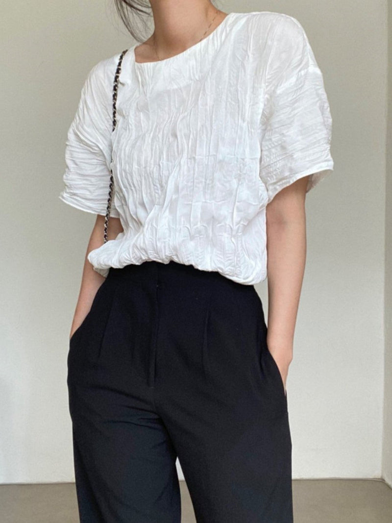 PLEATED WRINKLE BLOUSE