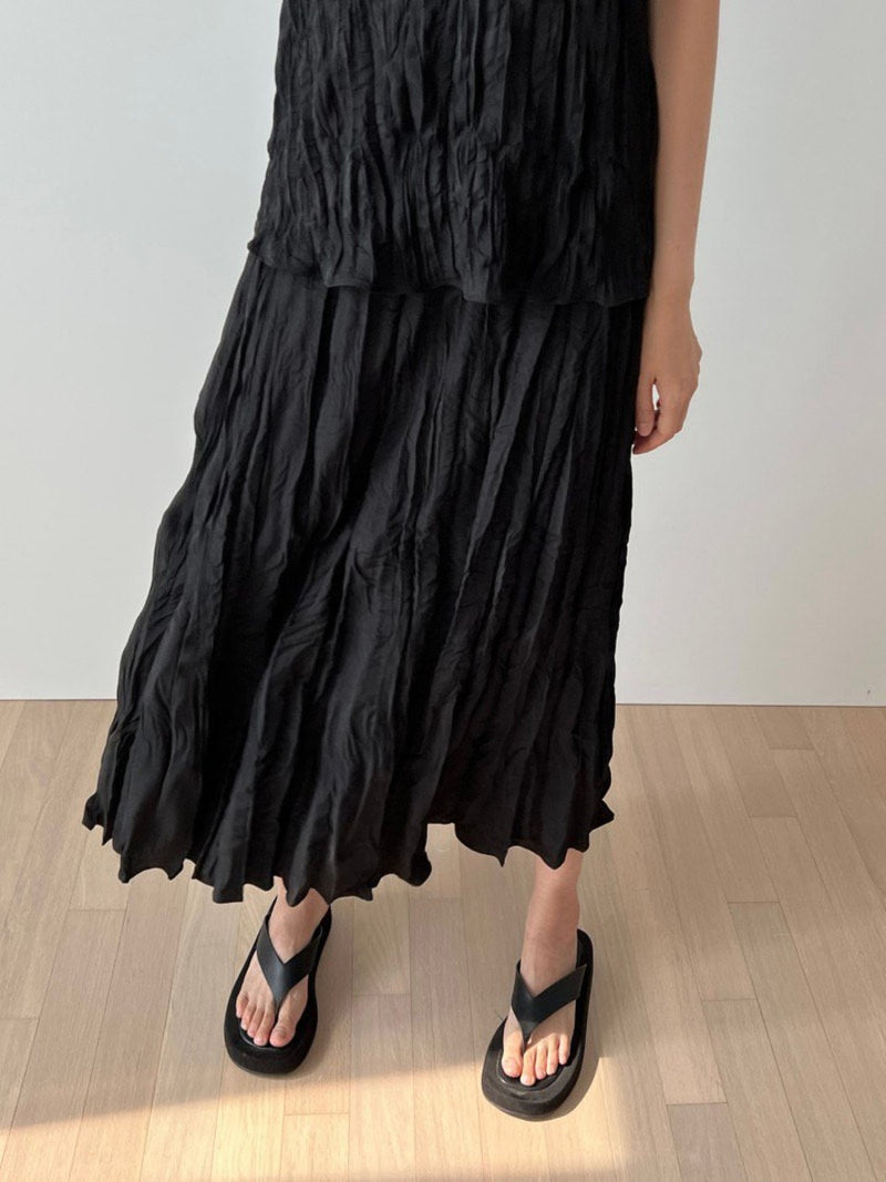 PLEATED WRINKLE SKIRT