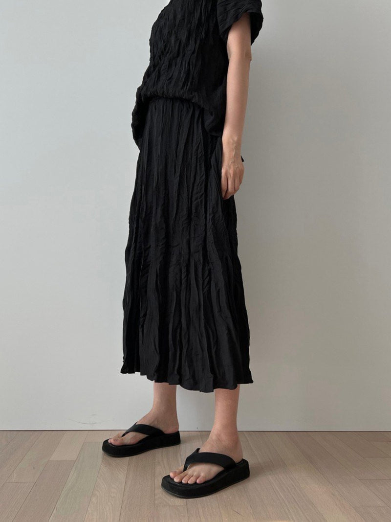 PLEATED WRINKLE SKIRT