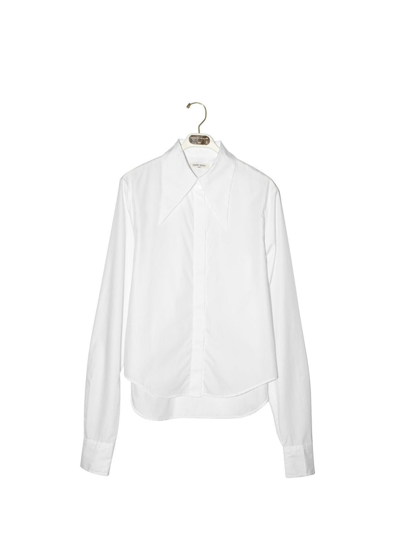 POINT COLLAR LONG SLEEVE BUTTON DOWN SHIRT