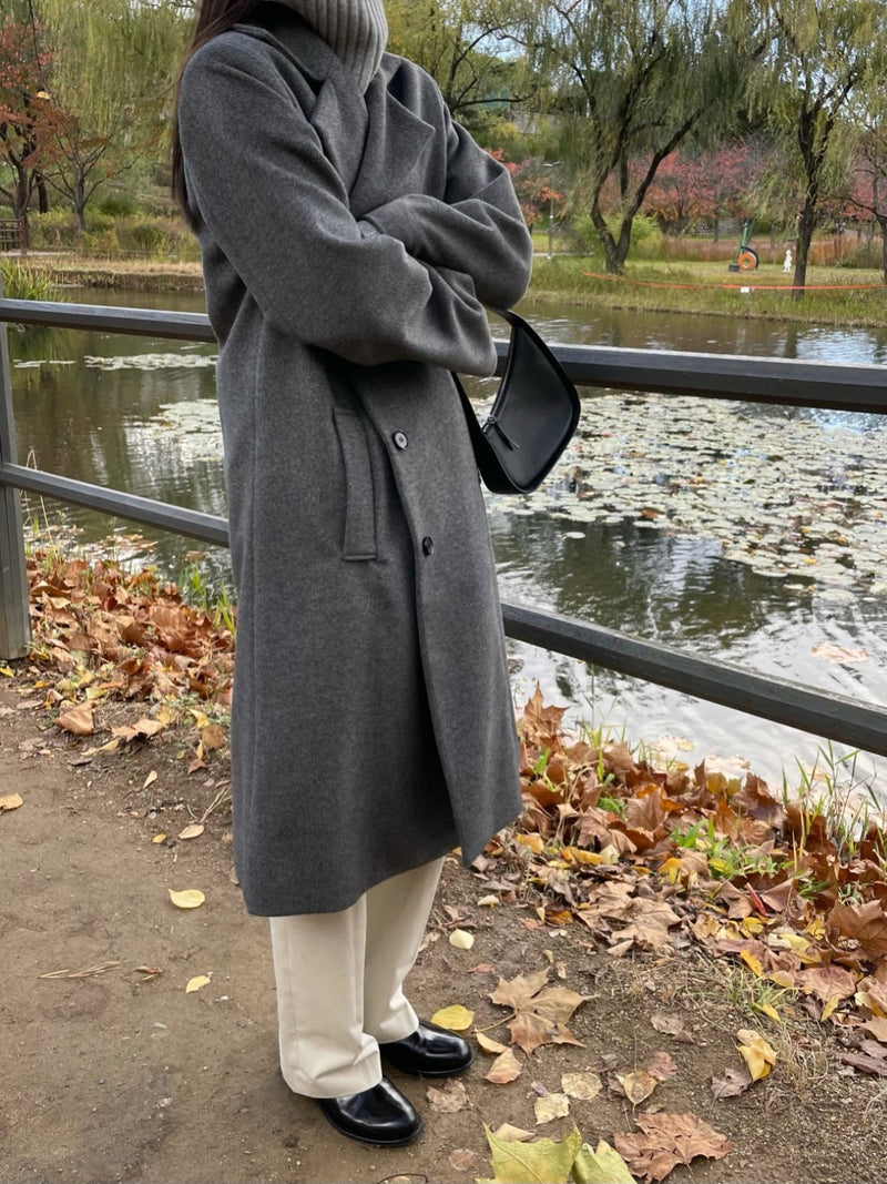 PREMIUM WOOL 3 BUTTON OVERSIZED COAT