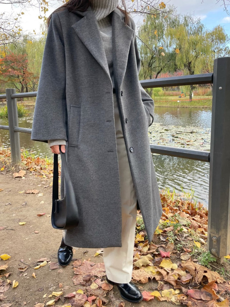 PREMIUM WOOL 3 BUTTON OVERSIZED COAT