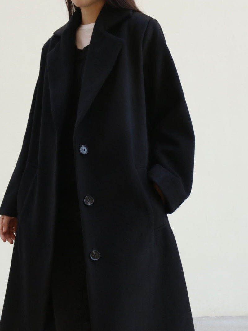 PREMIUM WOOL 3 BUTTON OVERSIZED COAT