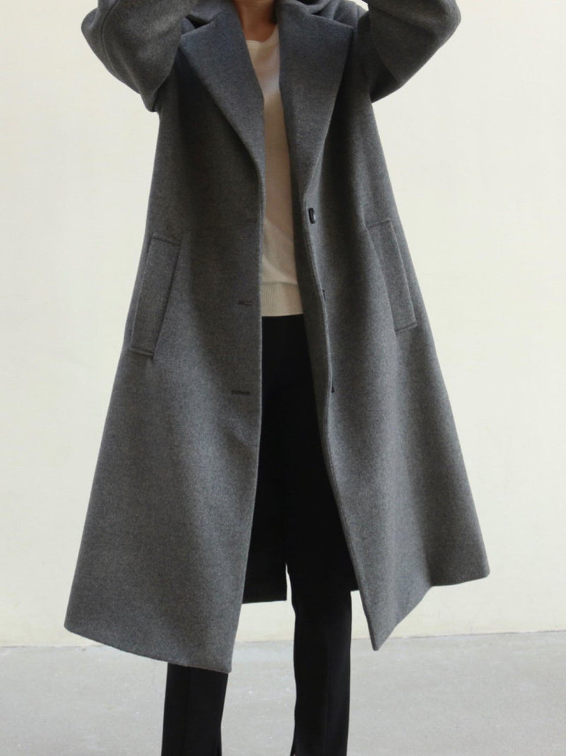 PREMIUM WOOL 3 BUTTON OVERSIZED COAT