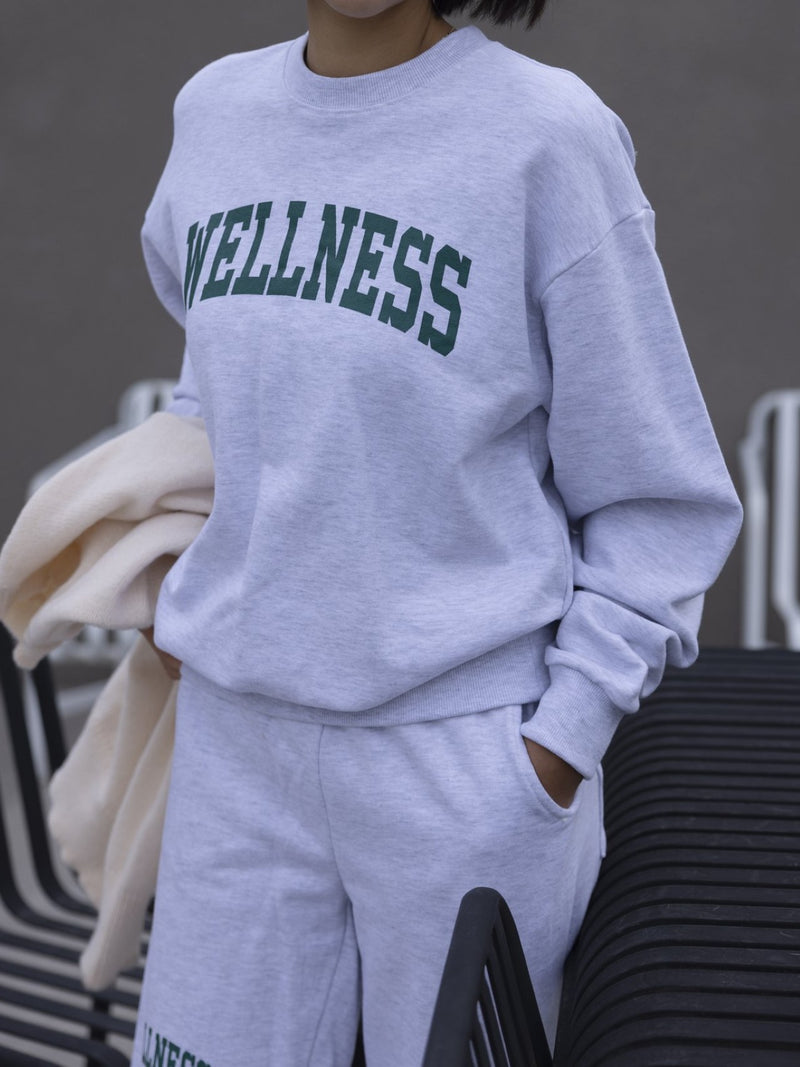 PRINTED WELLNESS COTTON SWEATSHIRT