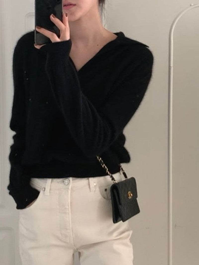 RACOON COLLARED KNIT