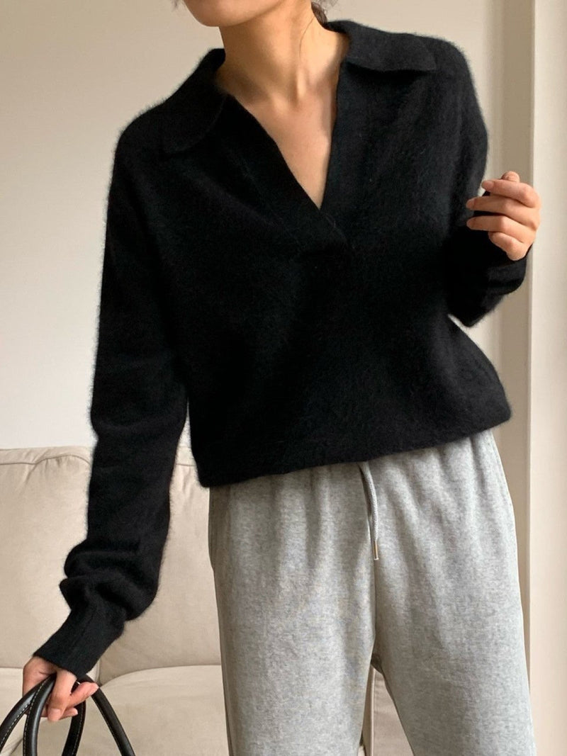 RACOON COLLARED KNIT