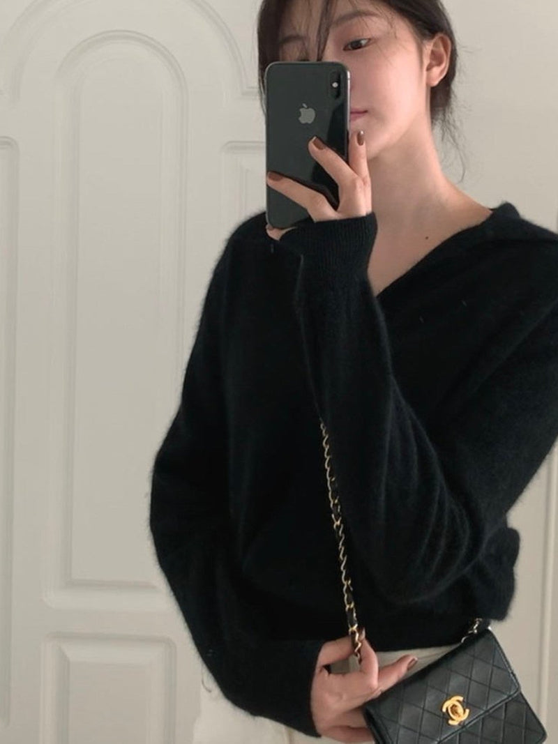 RACOON COLLARED KNIT