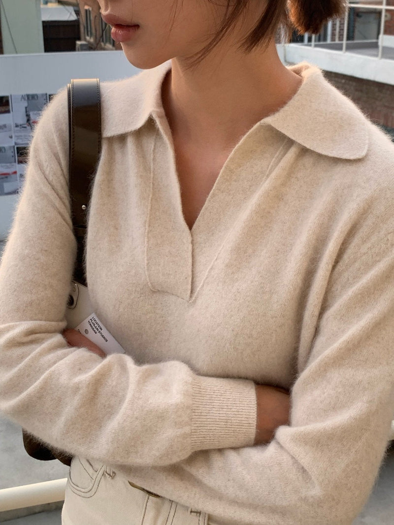 RACOON COLLARED KNIT