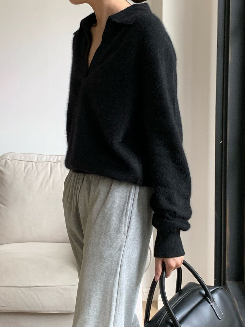 RACOON COLLARED KNIT