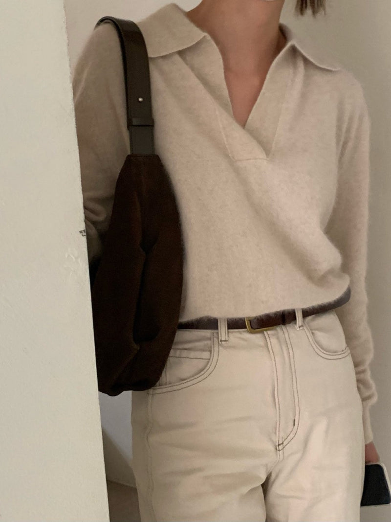 RACOON COLLARED KNIT