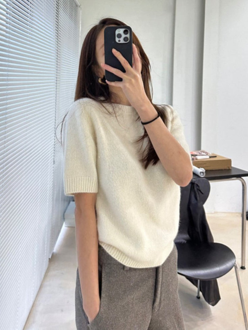 RACOON HALF SLEEVE KNIT