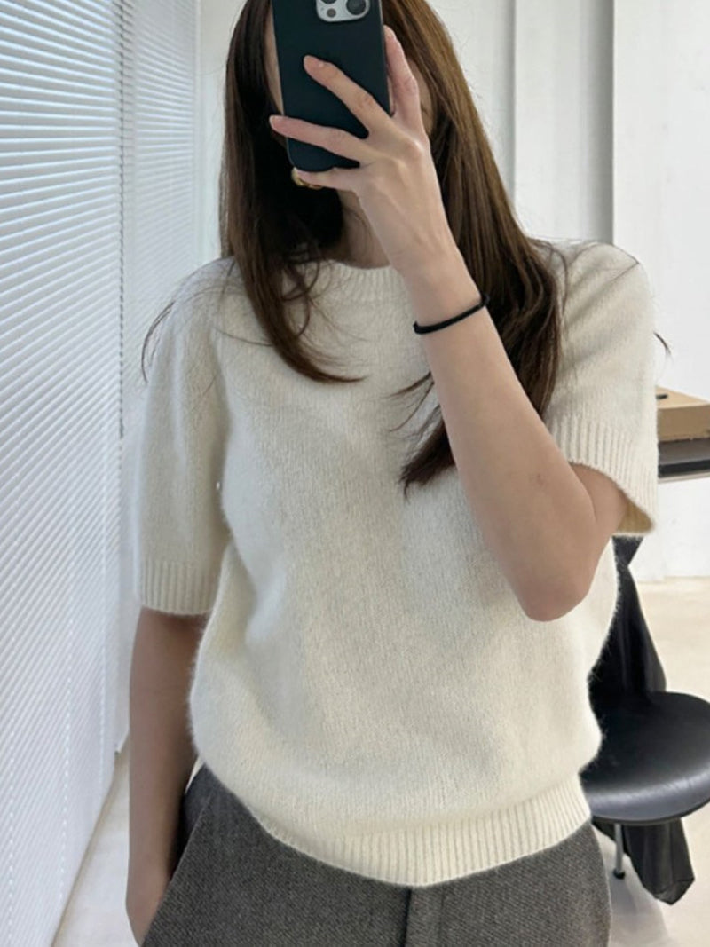 RACOON HALF SLEEVE KNIT