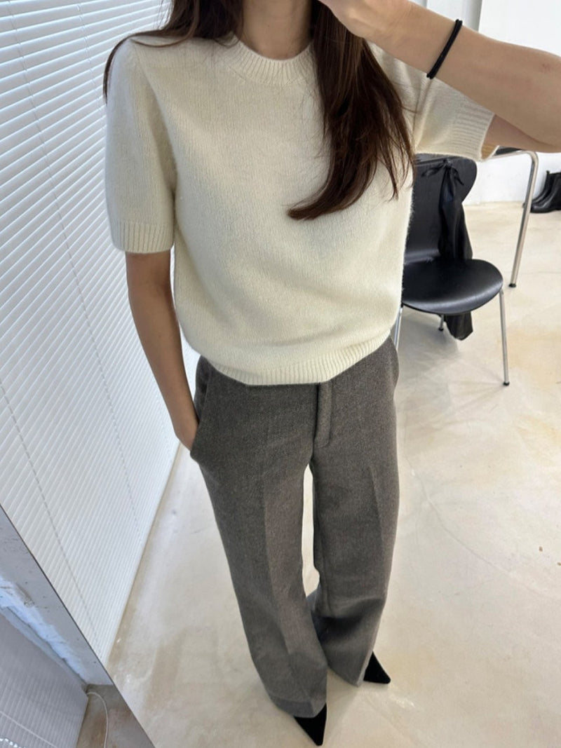 RACOON HALF SLEEVE KNIT