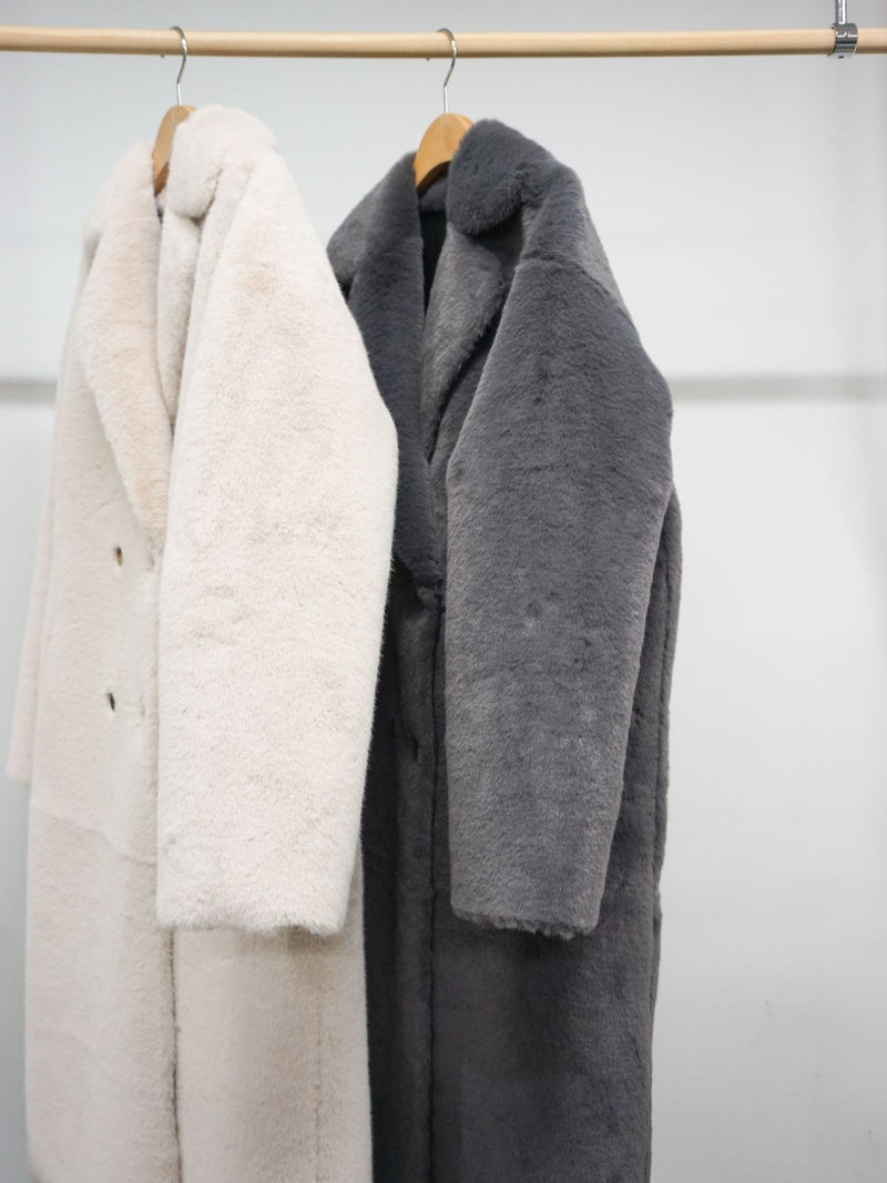 REVERSIBLE FAUX FUR COAT