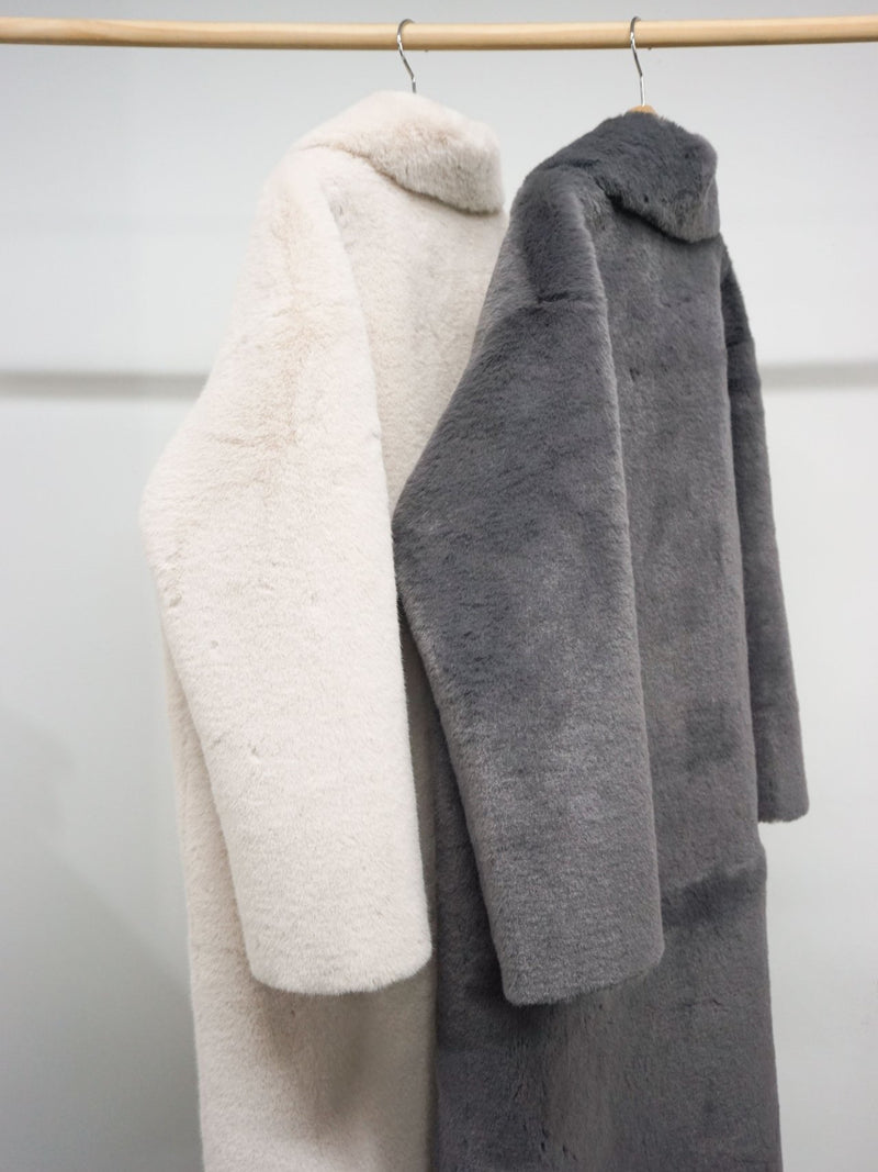 REVERSIBLE FAUX FUR COAT