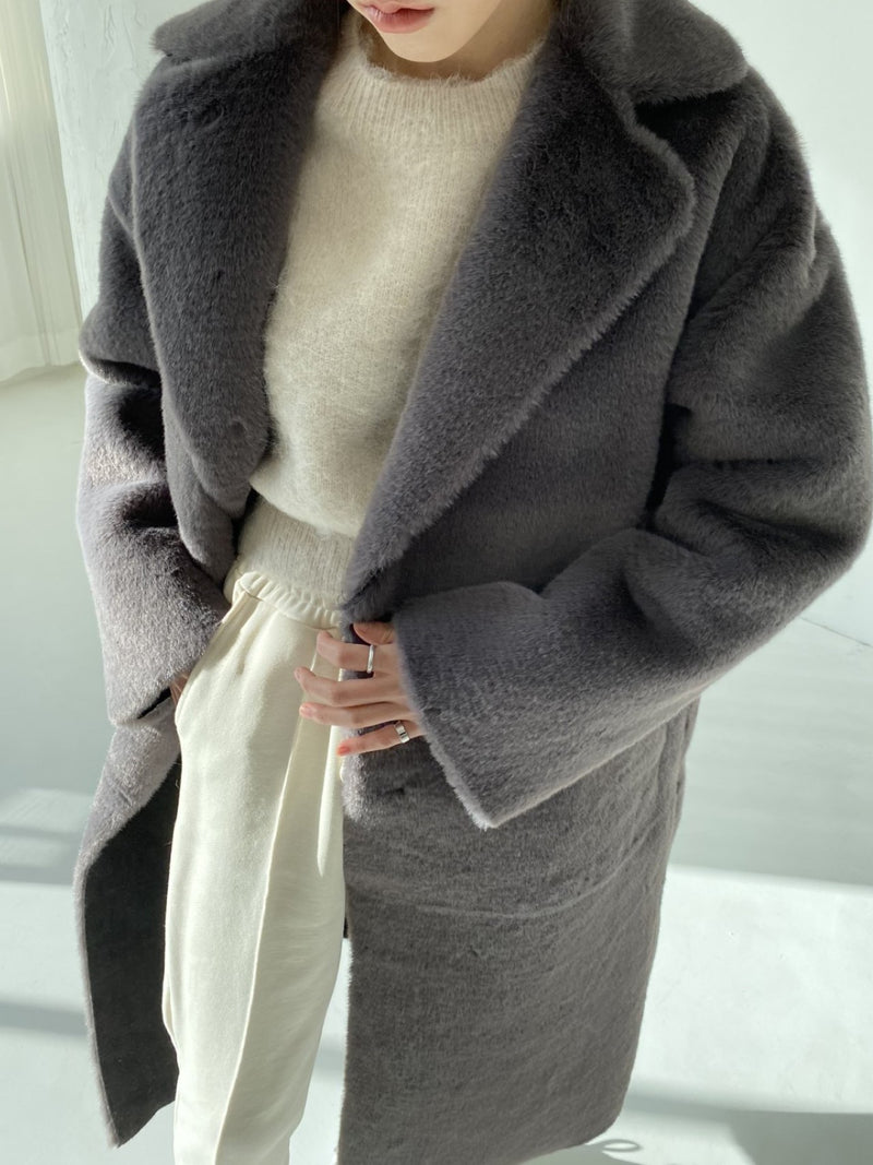 REVERSIBLE FAUX FUR COAT