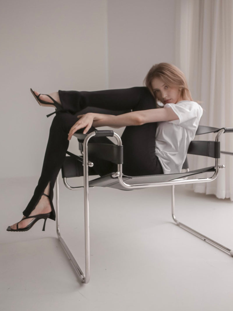 RIBBED SIDE SLIT LEGGINGS