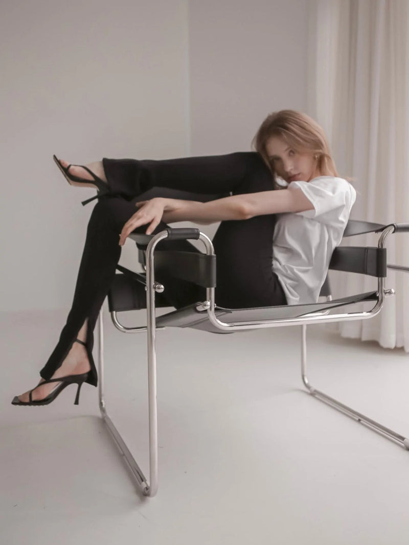 RIBBED SIDE SLIT LEGGINGS