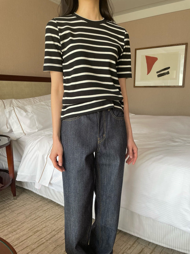 RIBBED STRIPED T-SHIRT