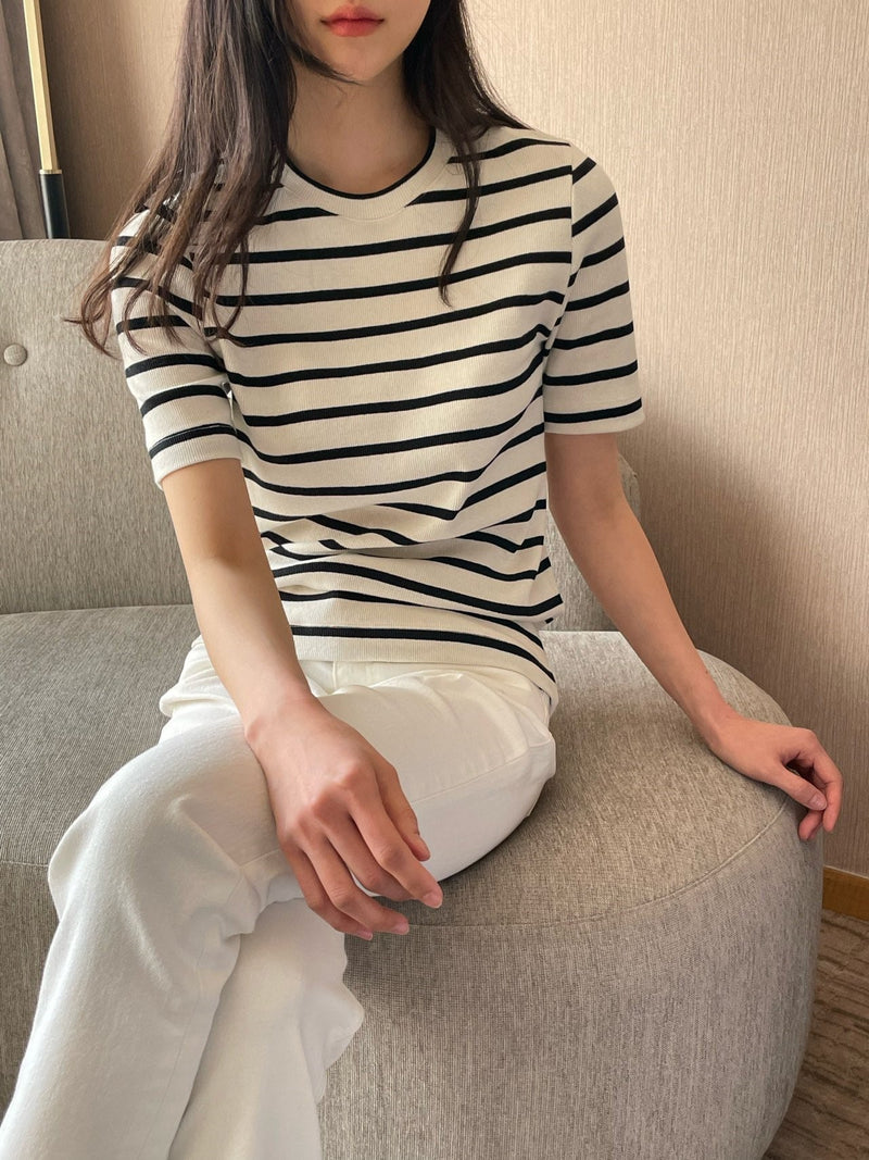 RIBBED STRIPED T-SHIRT