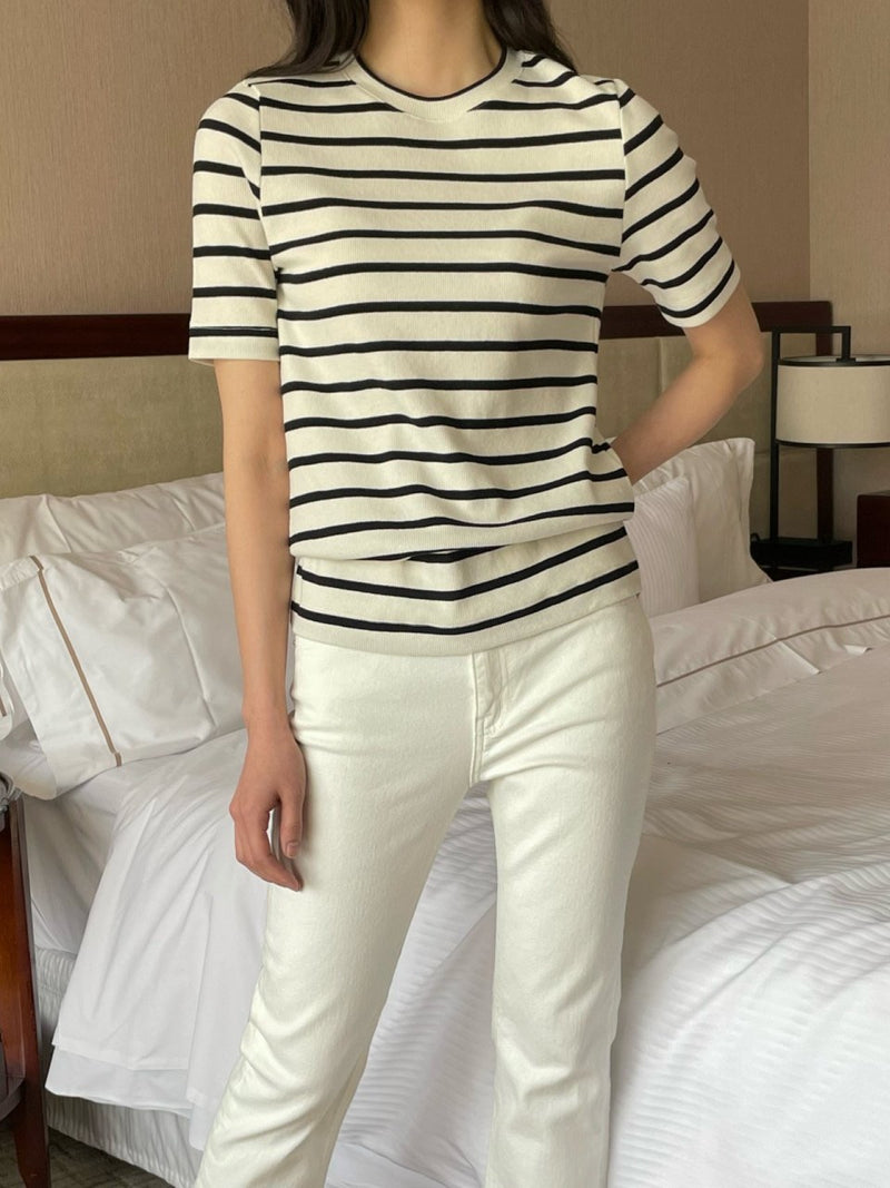 RIBBED STRIPED T-SHIRT
