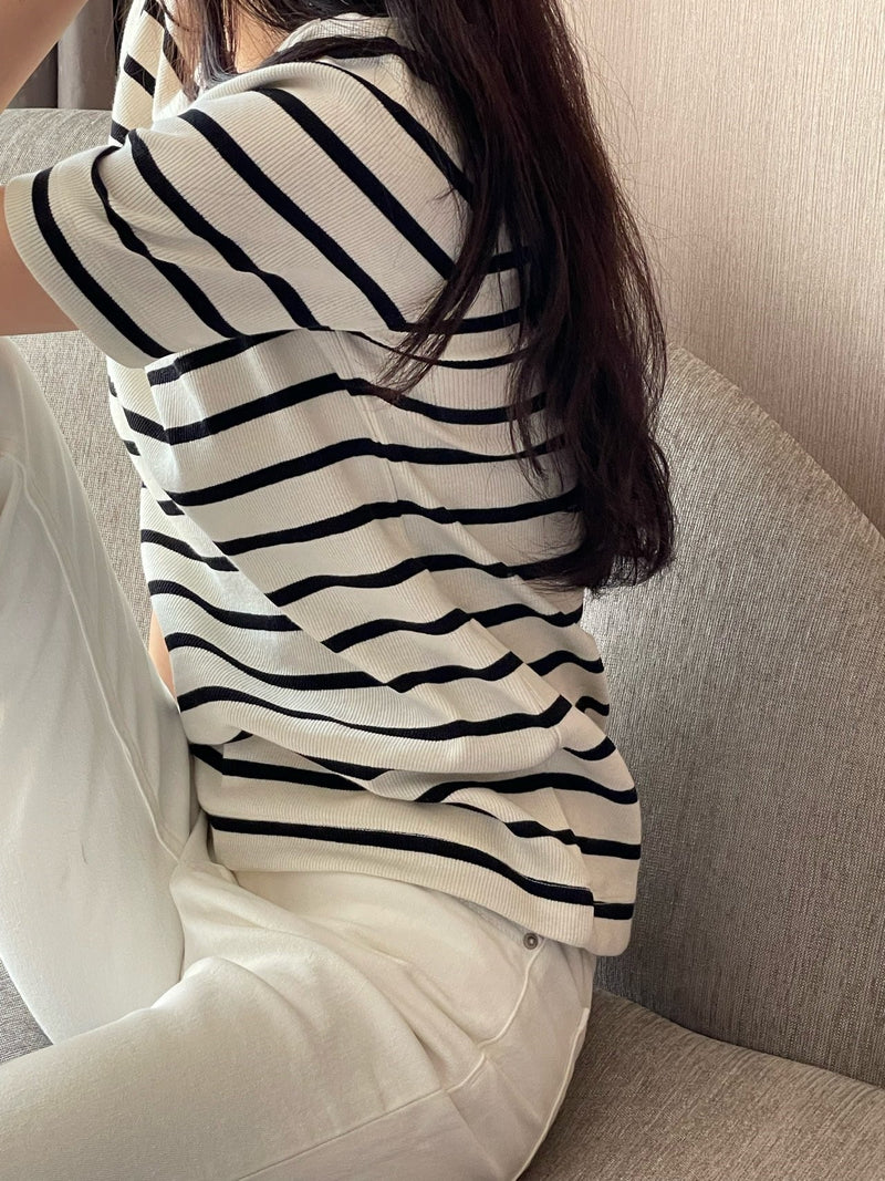 RIBBED STRIPED T-SHIRT