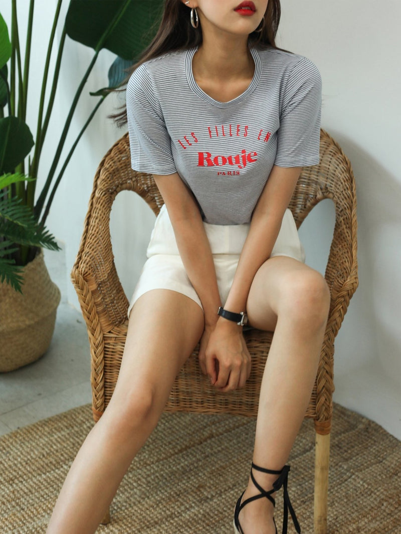 ROUJE PARIS PRINTED COTTON T-SHIRT