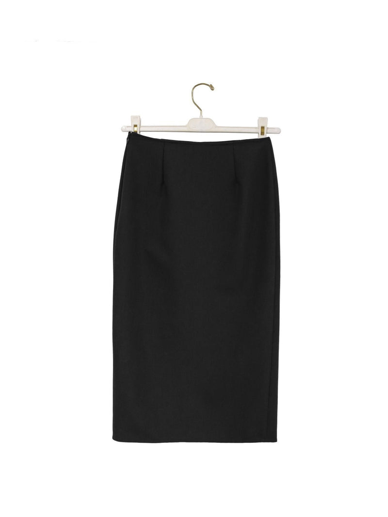 ROUND SPLIT DETAIL PENCIL SKIRT