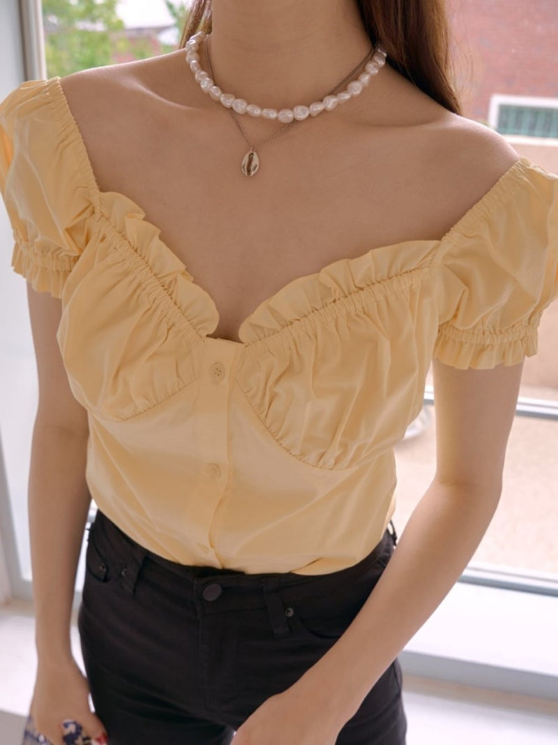 RUCHED BODICE SWEETHEART TOP