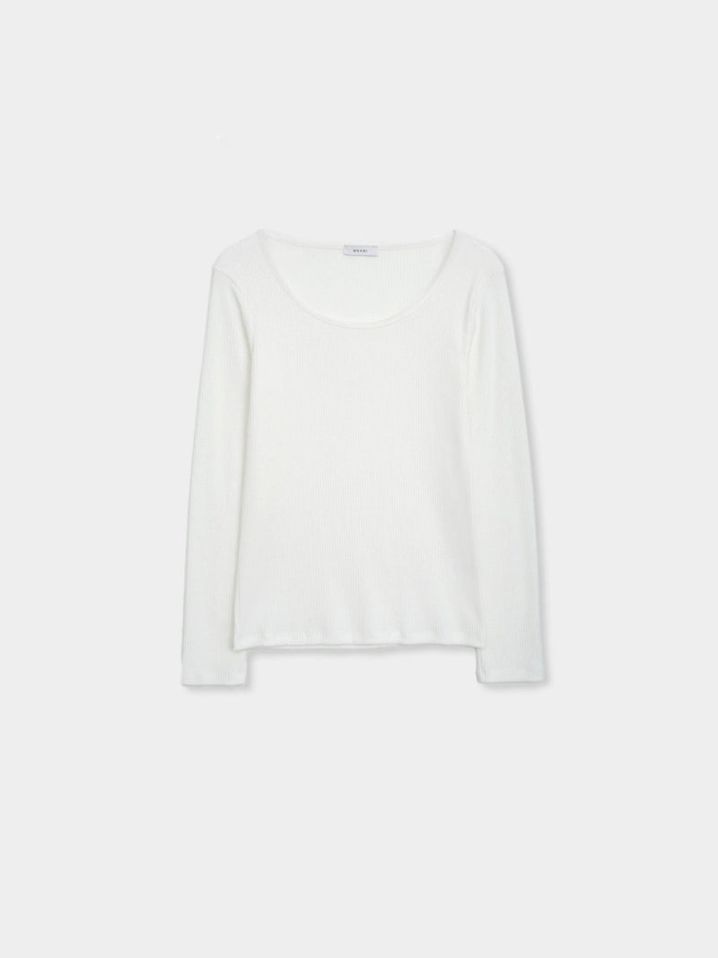 SCOOP NECK LONG SLEEVE T-SHIRT