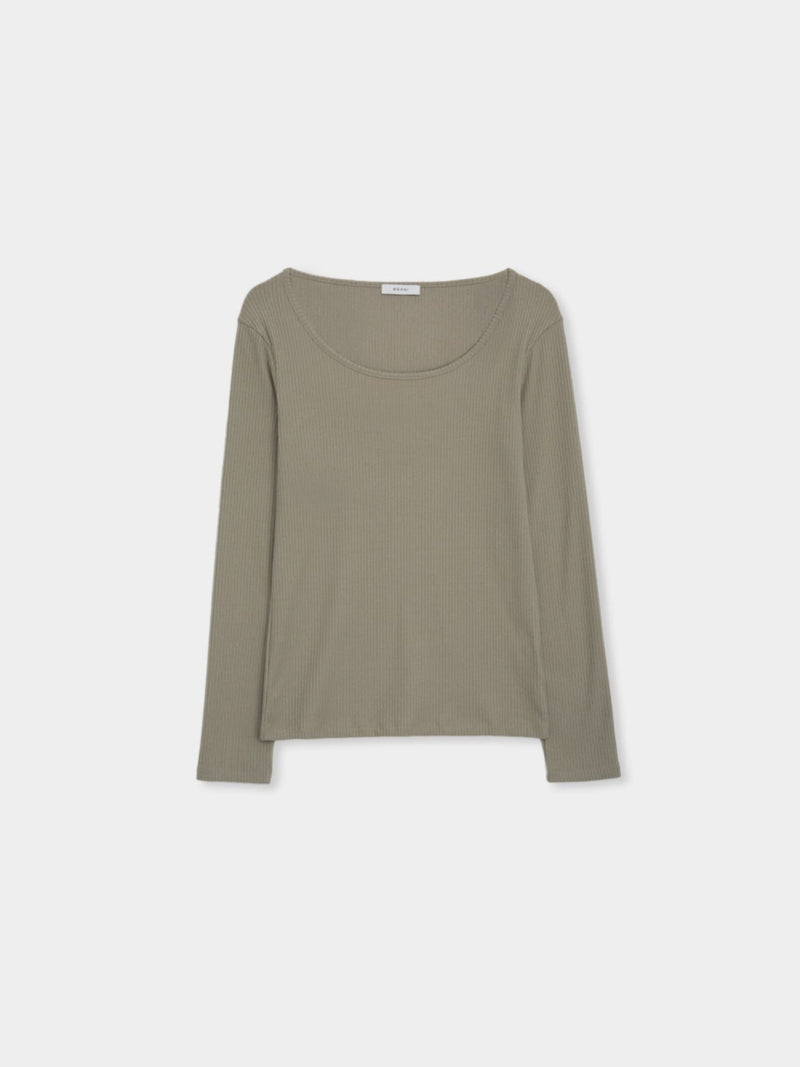 SCOOP NECK LONG SLEEVE T-SHIRT