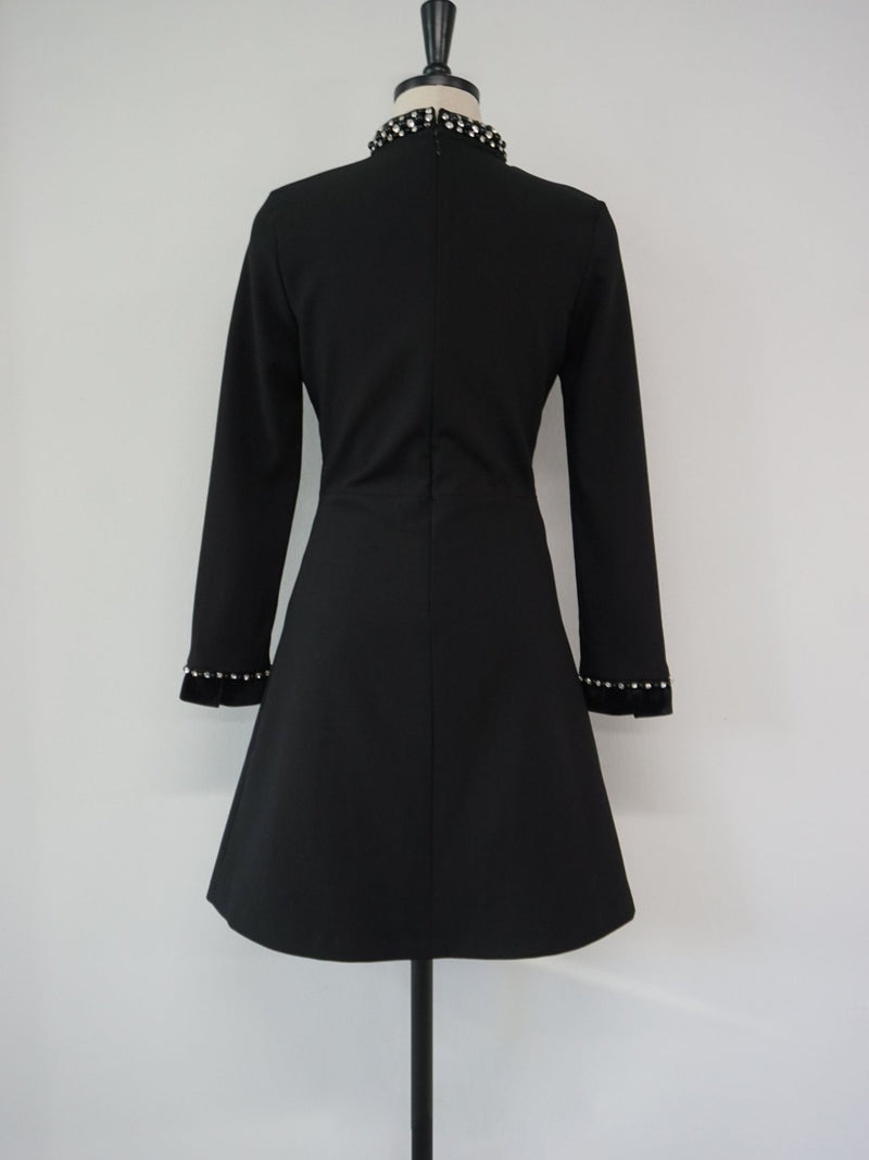 SANDRO VELVET STUD DRESS