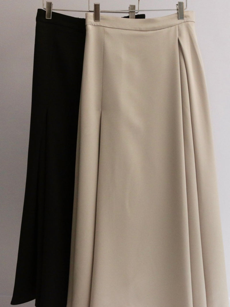 SATIN FLARED BANDED SKIRT